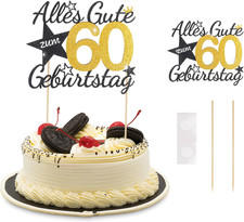 Tortendeko 60 Jahre Geburtstag Kuchen Deko Topper Frauen Männer Feier