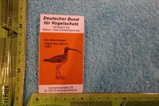 Alter Aufkleber DEUTSCHER BUND FÜR VOGELSCHUTZ e.V. DBV Brachvogel 1982