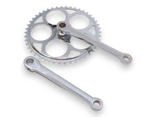 Vintage Eingang Tretkurbel für Keillager Stahl 1-fach Kurbelgarnitur Silber 46T