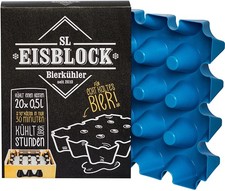 SL-Eisblock Bierkühler Getränkekühler für 0,5 Liter Flaschen, blau - gebraucht