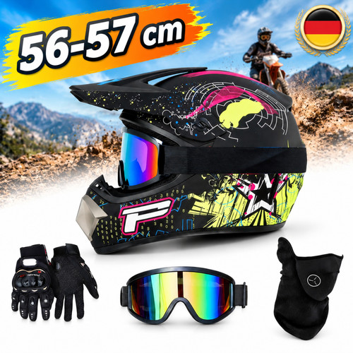 Motocross full face helm - motocross, mit