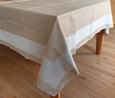 alte Tischdecke 130 x 180 cm beige/helles Braun Bw. Gastro Party Hotel Hochzeit