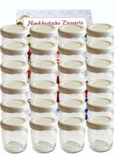 100x Mini Sturzgläser 50ml Marmeladengläser Einmachgläser Einweck Gläschen Weiß
