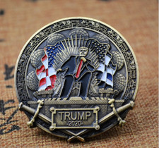 DONALD TRUMP / ADLER / TROHN - USA PRÄSIDENT - MEDAILLE - BRONZE - 6 CM - SELTEN