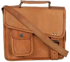 11 Zoll Ledertasche Vintage Kuriertasche Schulter Herren Ranzen Laptop Schule...