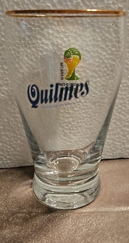 Glas quilmes bier goldrand - quilmes,