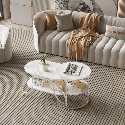2er set couchtische marmor - couchtische,