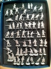 Berliner Zinnfiguren Flachzinn  10 blaue Kästen Raritäten