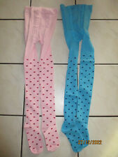 2 super süsse warme bequeme Mädchen Strumpfhosen Gr 122-128 rosa petrol Punkte