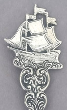 3 seltene Kuchengabeln Christoph Widmann Segel Schiff 835er Silber maritim  (35)