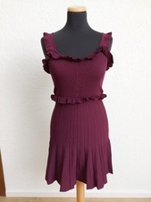 Weinrot bordeaux Strick Volants Kleid von Zara, Gr. S (NEU)