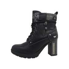 Mustang  Damenschuhe Stiefeletten Schnürer Schwarz Freizeit
