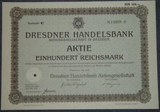 50 Stück Dresdner Handelsbank Aktiengesellschaft in Dresden 1930 100 RM