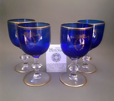 Vier große, blaue Vintage