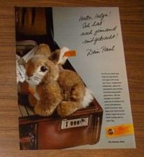 Seltene Werbung vintage STEIFF Dormili Hase Kuscheltier 1988