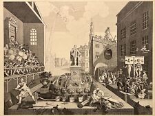 The Times Humor  1860 Stich Gravure William Hogarth Antik Stahlstich ENGRAVING