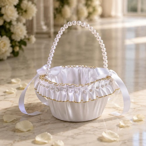 Weißer hochzeitskorb mit - weißer,