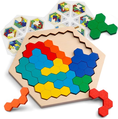 Sechseck puzzle holz tangram - sechseck-puzzle,