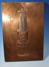 Grubenlampe auf kupferblatte - auf,