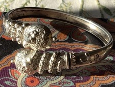 Antiker 800 Silber Armreif/Spange, Schlange, Sehr Selten, Guter Zustand
