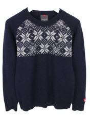 Ulvang Rav Kiby RN Pullover Herren M Pullover Wolle Gestrickt Muster Marineblau