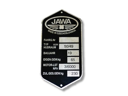 Jawa typenschild schild - typenschild,