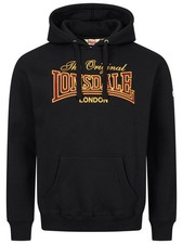 Lonsdale Prestolee Hoodie Herren Kapuzenpullover Black Yellow Oxblood 48264