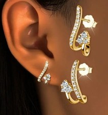 Ohring 18k vergoldet, Modeschmuck elegant mit Zirkonia  Allergiefrei