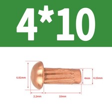 Halbrundnieten Kupfer Rändel