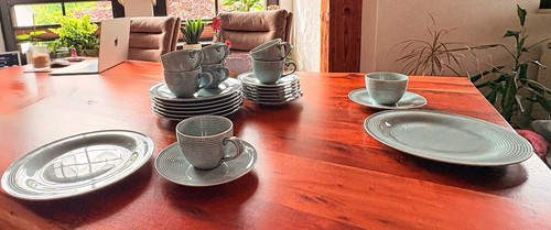 Kaffeeservice teilig blau - kaffeeservice, 24-teilig