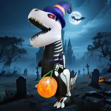 Sichtbarer 2,4 m Aufblasbarer Skelett-Dinosaurier für Gruselige Halloween-Szenen