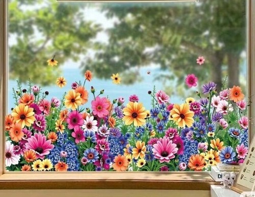 Fensterbild blumen - fensterbild,