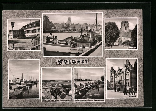 Ansichtskarte wolgast hafen - wolgast,,