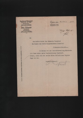 Erfurt brief 1915 justizrat - 1915,,