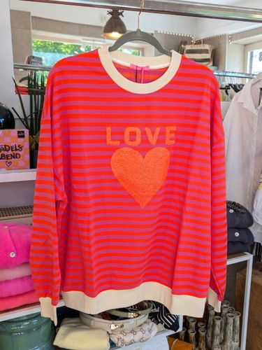 Sweatshirt love gestreift - sweatshirt,