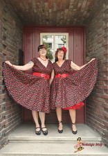 Rockabilly Rockabella Petticoatkleid Kirschen 50er Jahre Rock n`Roll NEU