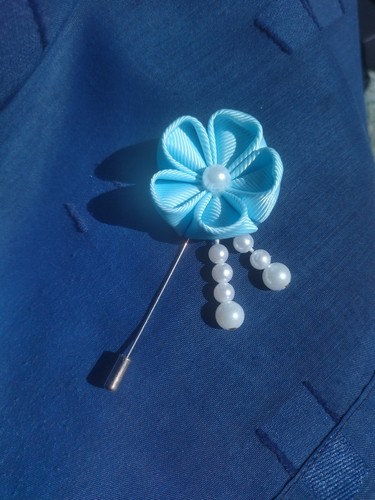 Blaue kanzashi lätzchen - blaue,