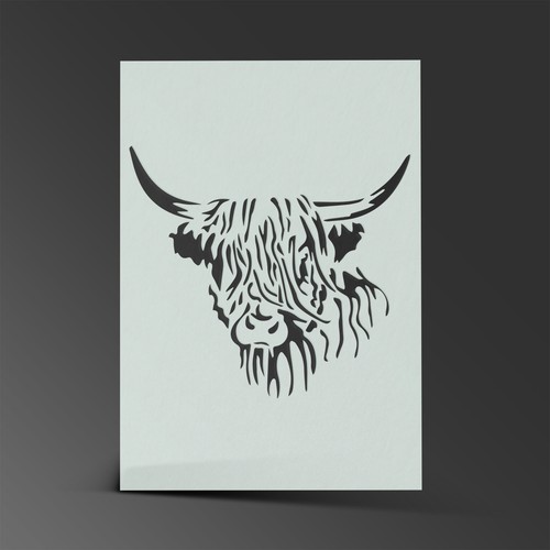 Highland kuh schablone mylar - schablone,