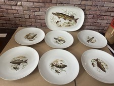 Wunsiedel Retsch Bavaria 7 Tlg Service Fisch Gold Geschirr Teller Plat Schüssel