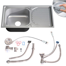 Einbauspüle Edelstahlspüle Küchenspüle Spülbecken Spüle Edelstahl Eckig Zubehör