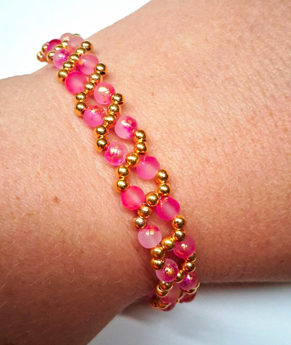 Armband mit rosa goldfarbene - armband,