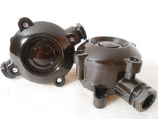 NEU Bakelit  Serienschalter Licht Dreh Schalter Aufput EX Steckdose schwarz alt