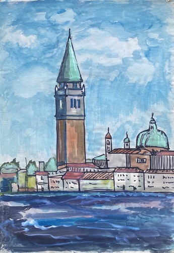 Aquarell blick auf venedig - aquarell,