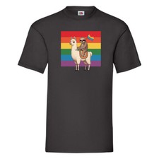 Lama | Faultier | Regenbogen | Sunset | LGBT v2 T-Shirt Schwarz