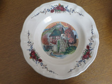 1 Supenteller 23 cm Sarreguemines Obrnai France Haus mit Turm