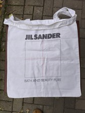 Jil Sander Tasche Weiß Einkaufstasche Leinen Beutel Canvas 
