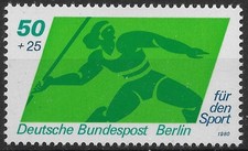 Berlin 1980 ** Mi 621 Sport Sporthilfe 50Pf Speerwerfen Speerwurf Olympia 0212B