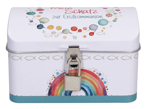 Weiße schatzkiste aus metall - schatzkiste,