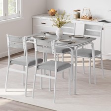 3Tlg Bar-Set Bartisch Mit Barhocker Set Hochtisch Esstisch Küchentheke Grau