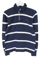 Gant Sweatshirt Herren Klein Rugby Polo Halb Knöpfe Gestreift Logo Dunkelblau